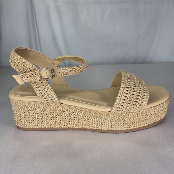 NWOT Madden Girl Women's Julian-C Platform Raffia Wedge Sandals - Picture 3 of 9